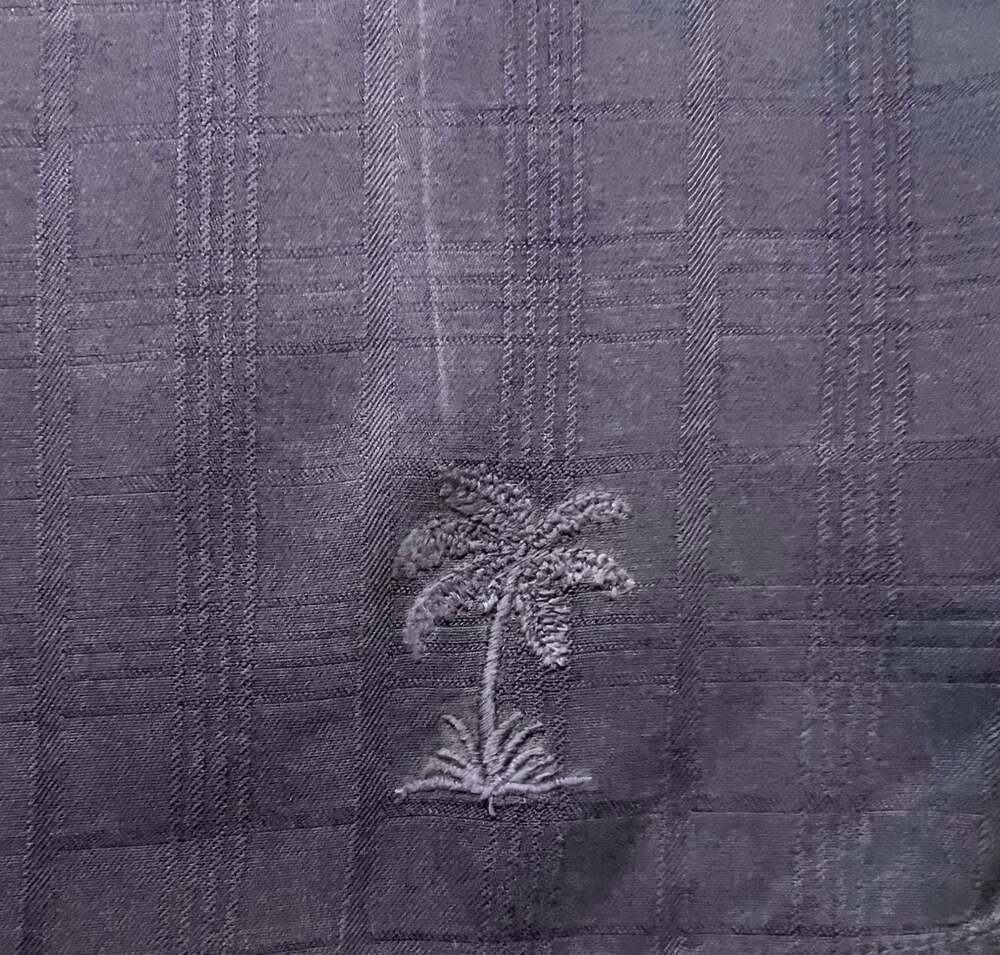 Tommy Bahama 100% Silk Navy Blue Textured Short Sleeve Camp Shirt Size L - Picture 4 of 6